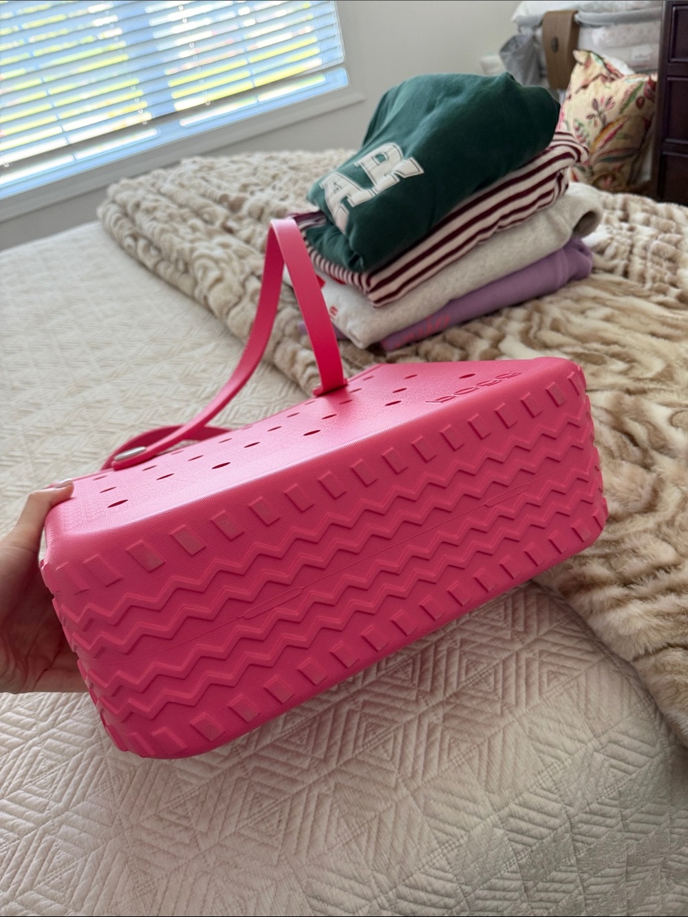 BOGG BAG Hot Pink Tote with Perforated Design - Picture 3 of 3